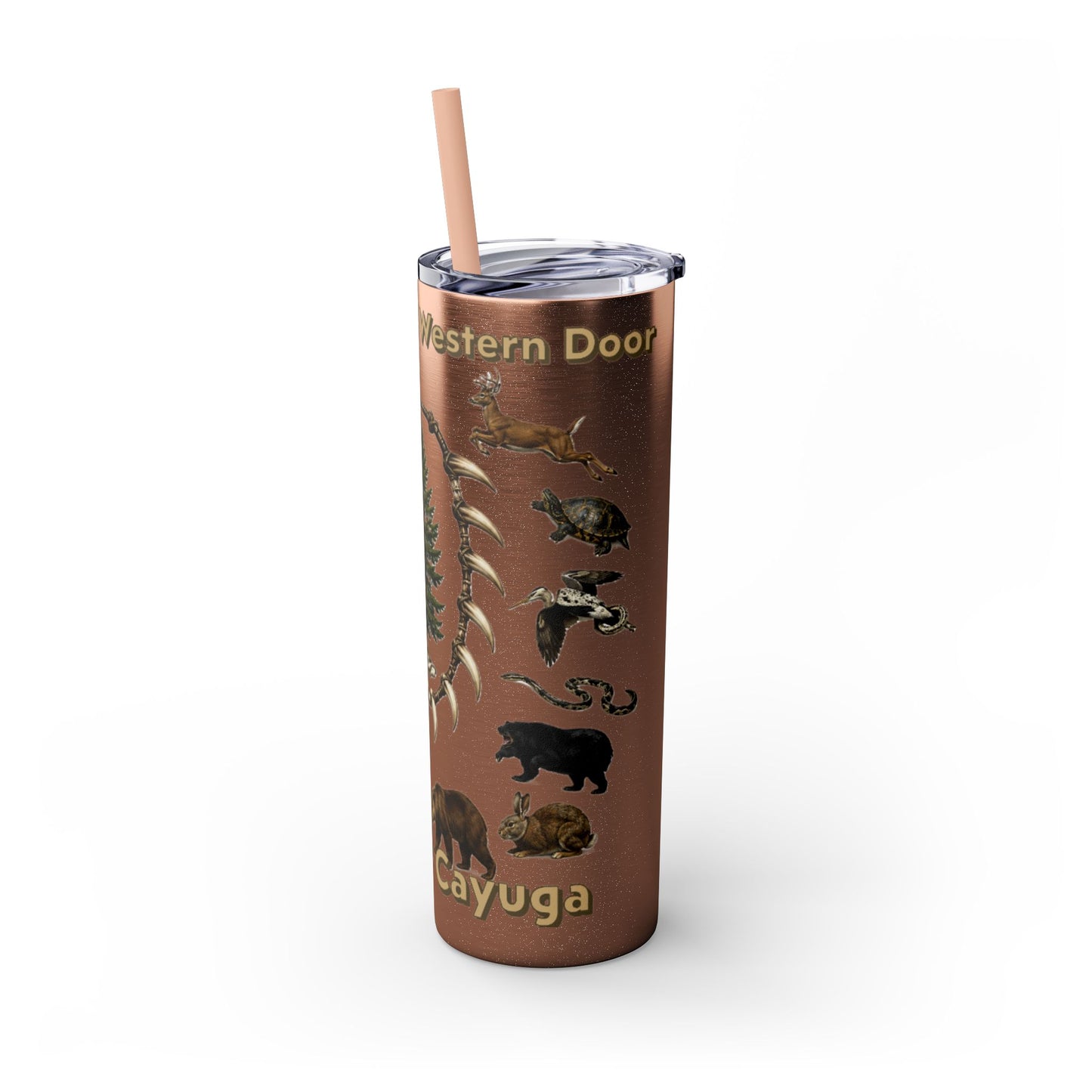 Seneca Cayuga Skinny Tumbler with Straw, 20oz