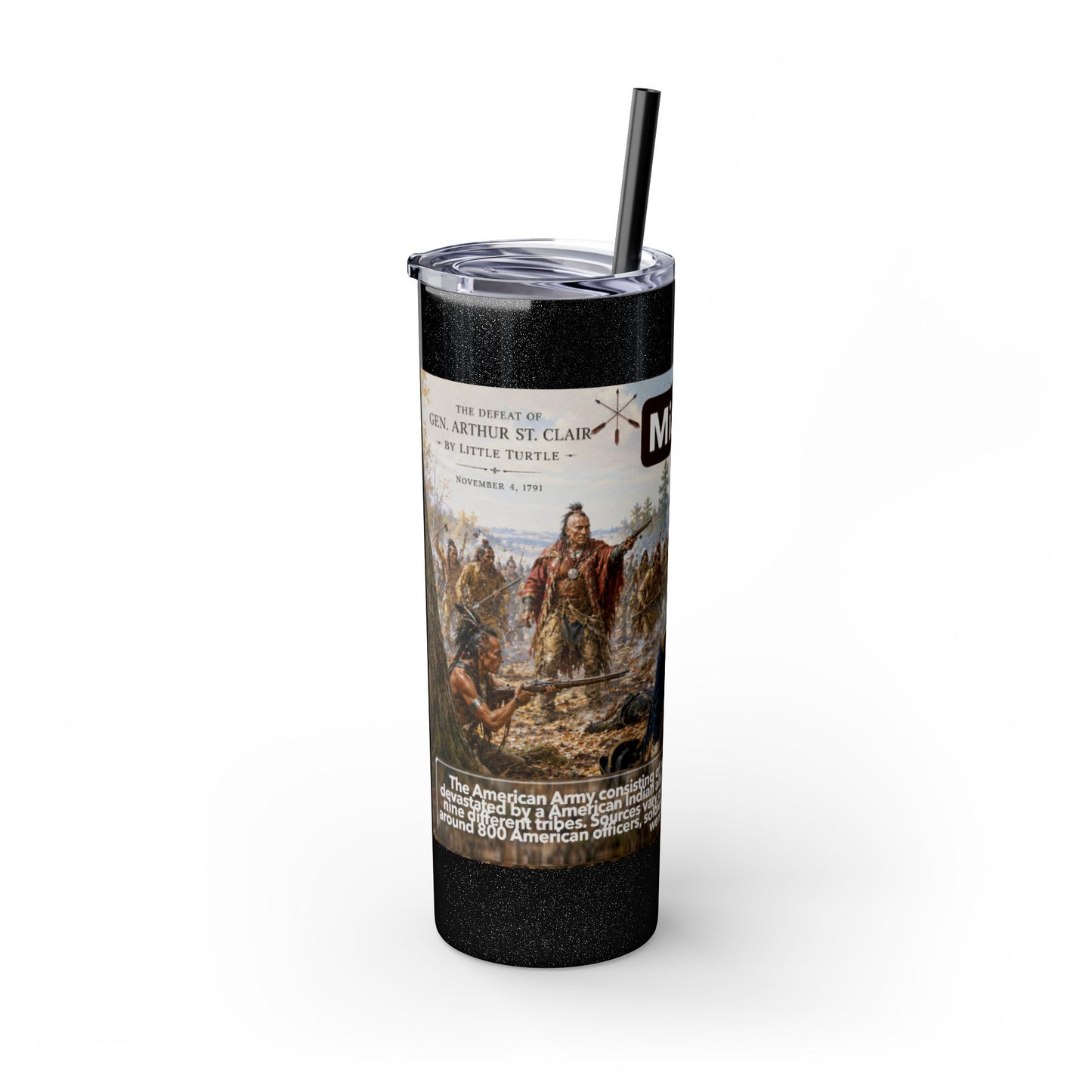 Miami Tribe Historical Skinny Tumbler 20oz — Native American Heritage Travel Cup