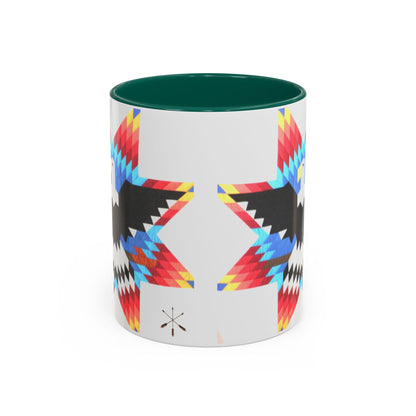 Onci  Eagle Star Ceramic Mug — Colorful Geometric Native-Inspired Coffee Cup (11oz, 15oz)