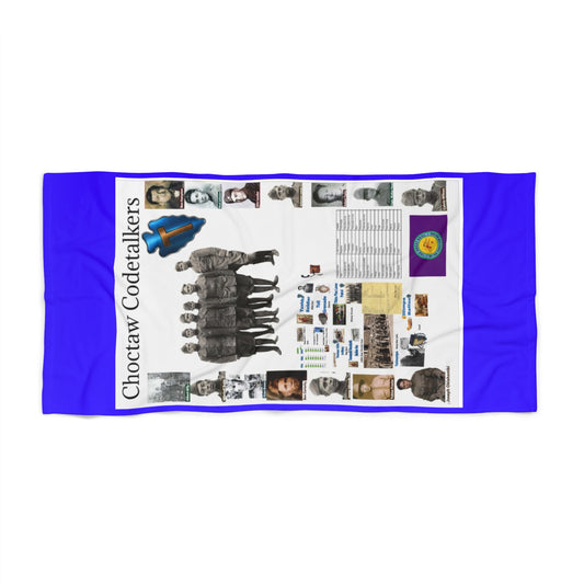 Choctaw Code Talkers Tribute Beach Towel — Patriotic Native American History Design