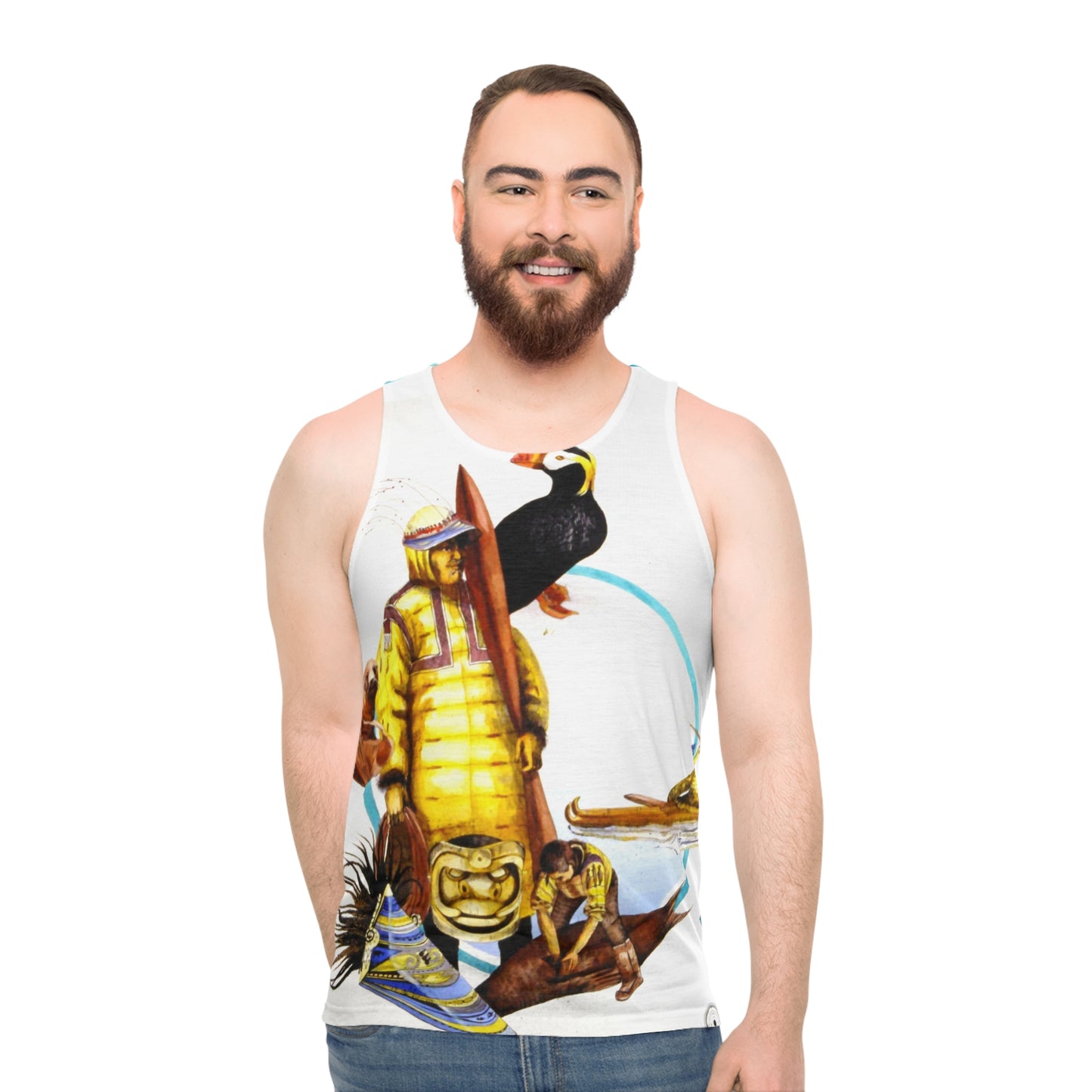 Aleut Art Tank Top — Colorful Beach Bird Graphic