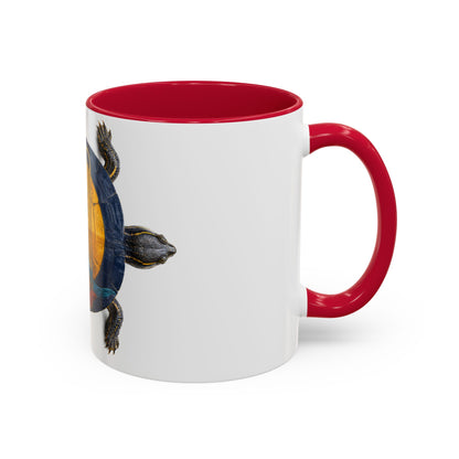 Delaware West Colorful Turtle Coffee Mug — Vibrant Hand-Painted Shell Design (11oz/15oz)