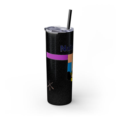 Apache 20oz Skinny Tumbler with Straw — Colorful Retro Design "Naishade"