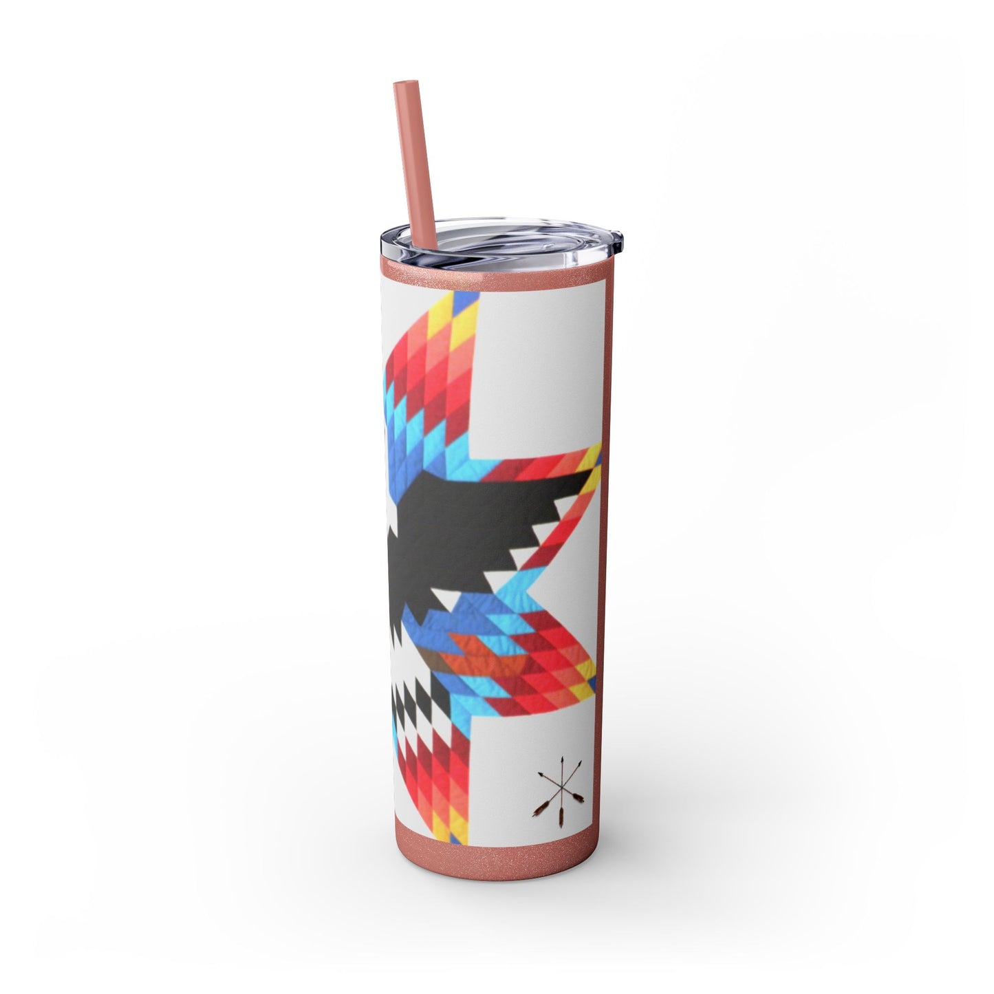Onci 20oz Skinny Tumbler - Geometric Thunderbird Design, Insulated Travel Cup with Straw