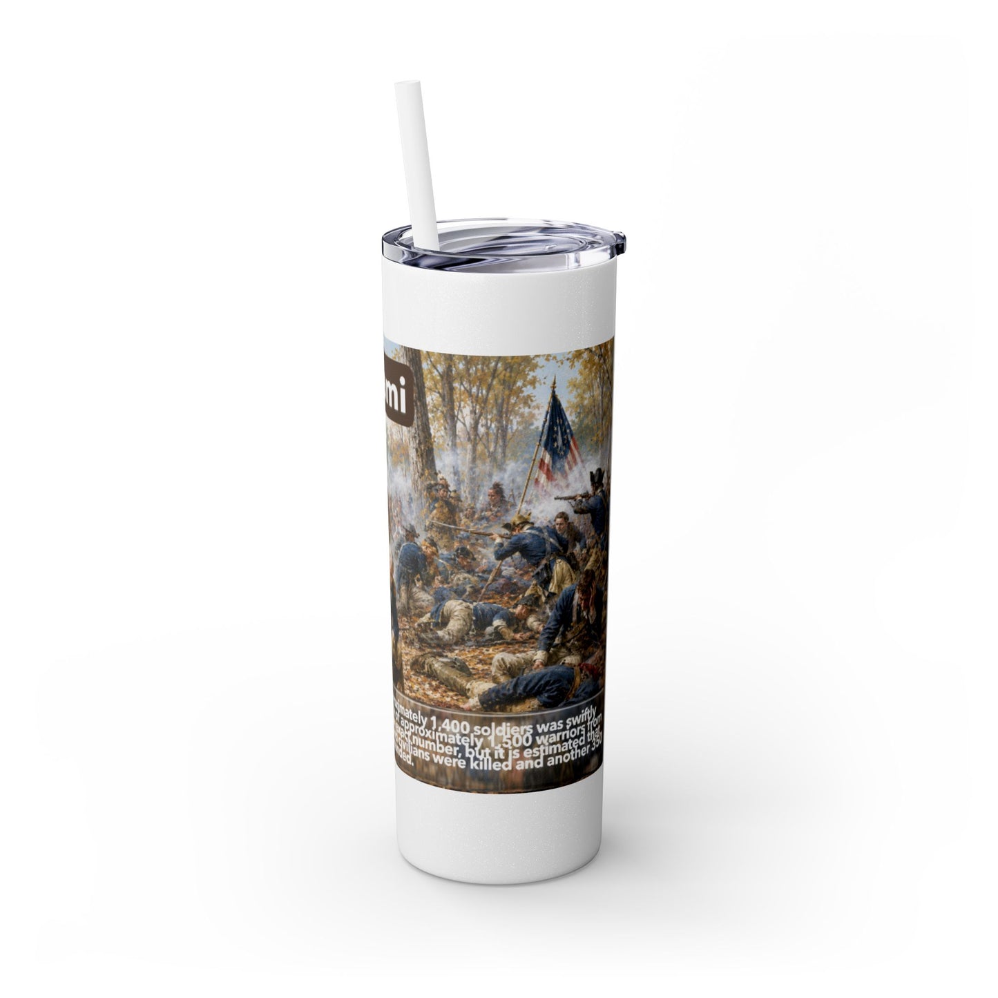 Miami Tribe Historical Skinny Tumbler 20oz — Native American Heritage Travel Cup