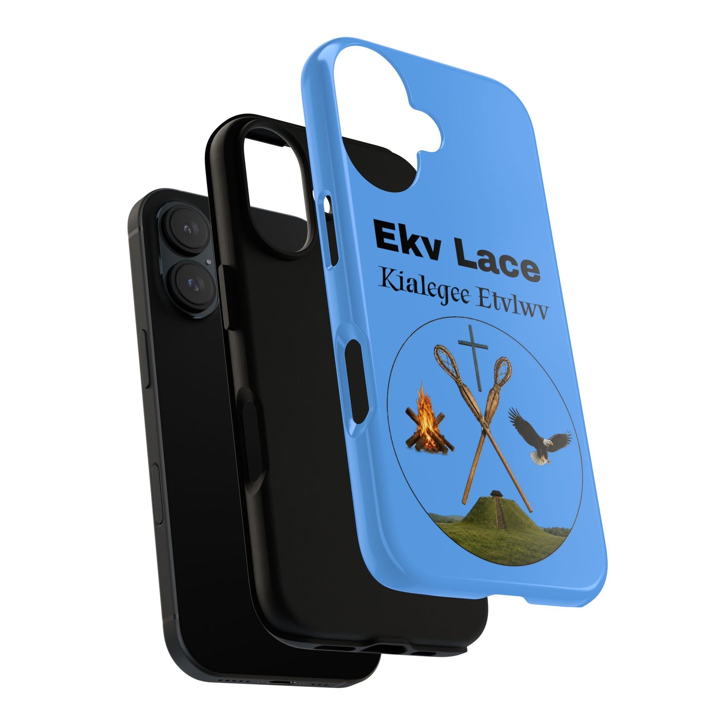 Kialegee Protective Phone Case — Custom 'Ekv Lace' Cross & Campfire Design