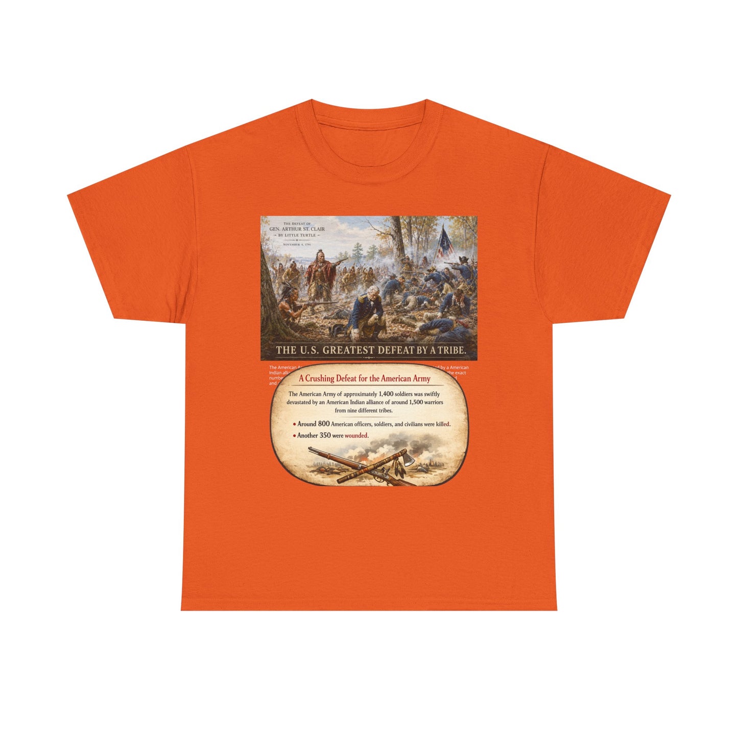 Chief Little Turtle Historical Battle Tee — "The U.S. Greatest Defeat by a Tribe" Cotton T-Shirt