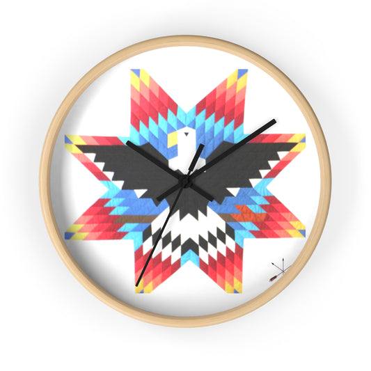 Southeastern Eagle Star Wall Clock — Native Pattern Decorative Clock
