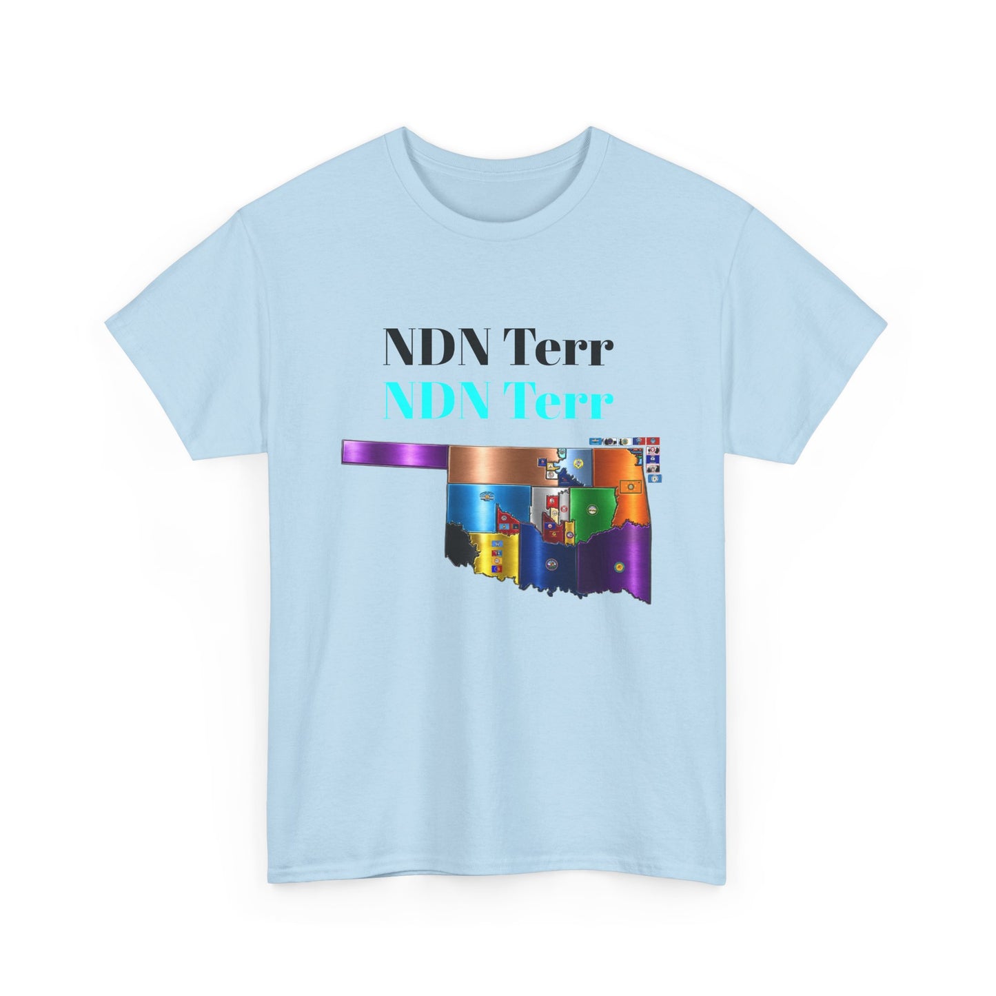 NDN Terr Oklahoma Map Tee — Native Pride Graphic T-Shirt with Arrows