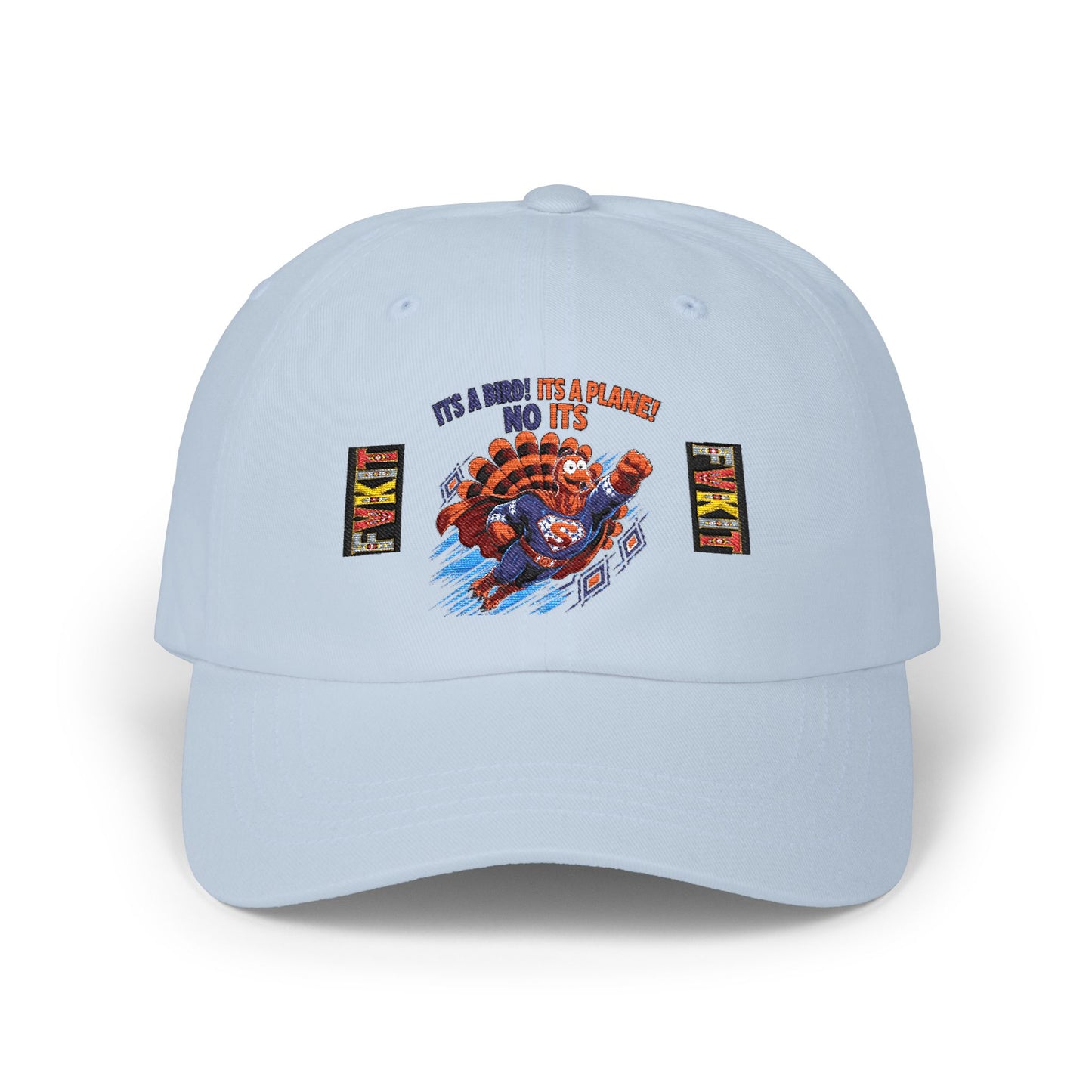 Turkey Dad Cap with Retro Turkey 'It’s A Murder, It’s A Massacre, No It’s' Graphic — Thanksgiving Hat