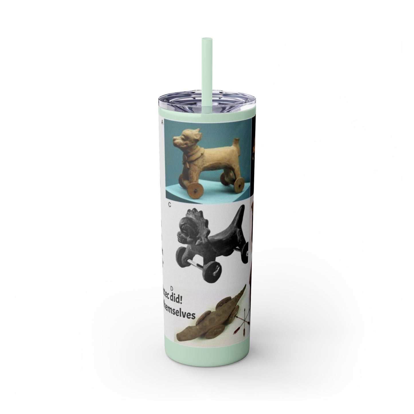 Aztec 20oz Skinny Tumbler - Educational Indigenous Artifacts Design