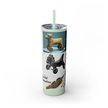 Aztec 20oz Skinny Tumbler - Educational Indigenous Artifacts Design