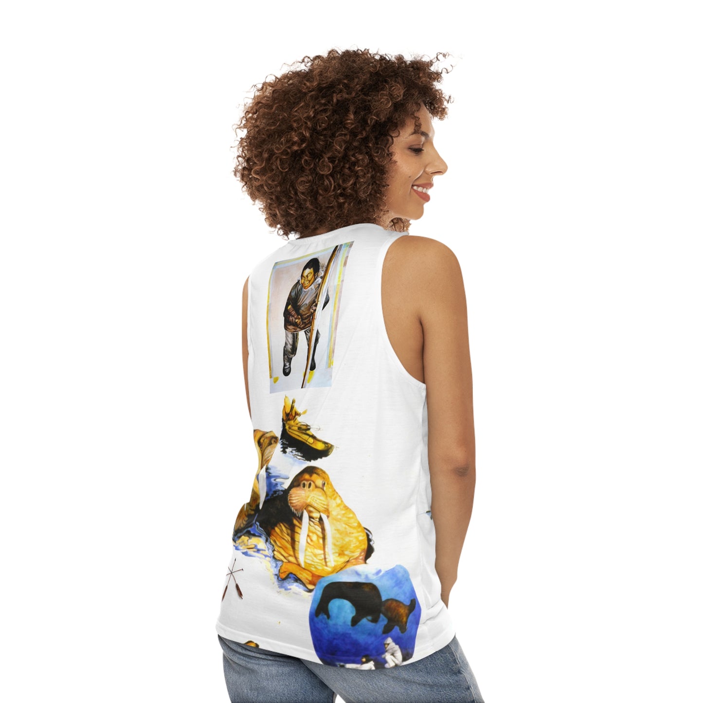 Arctic Walrus Art Tank Top — Vintage Inuit Exploration Graphic