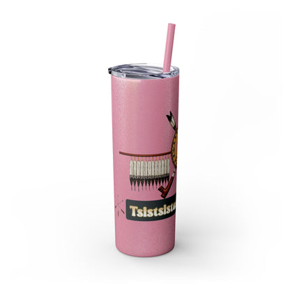 Cheyenne Arapaho 20oz Skinny Tumbler — Native American Shield & Arrows Design (Tsistsistas - Hinono'eitiit)