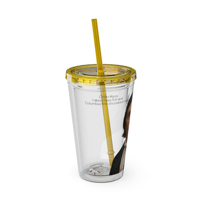 Chitto Harjo 16oz Portrait Tumbler with Straw — Historical Figure Illustration