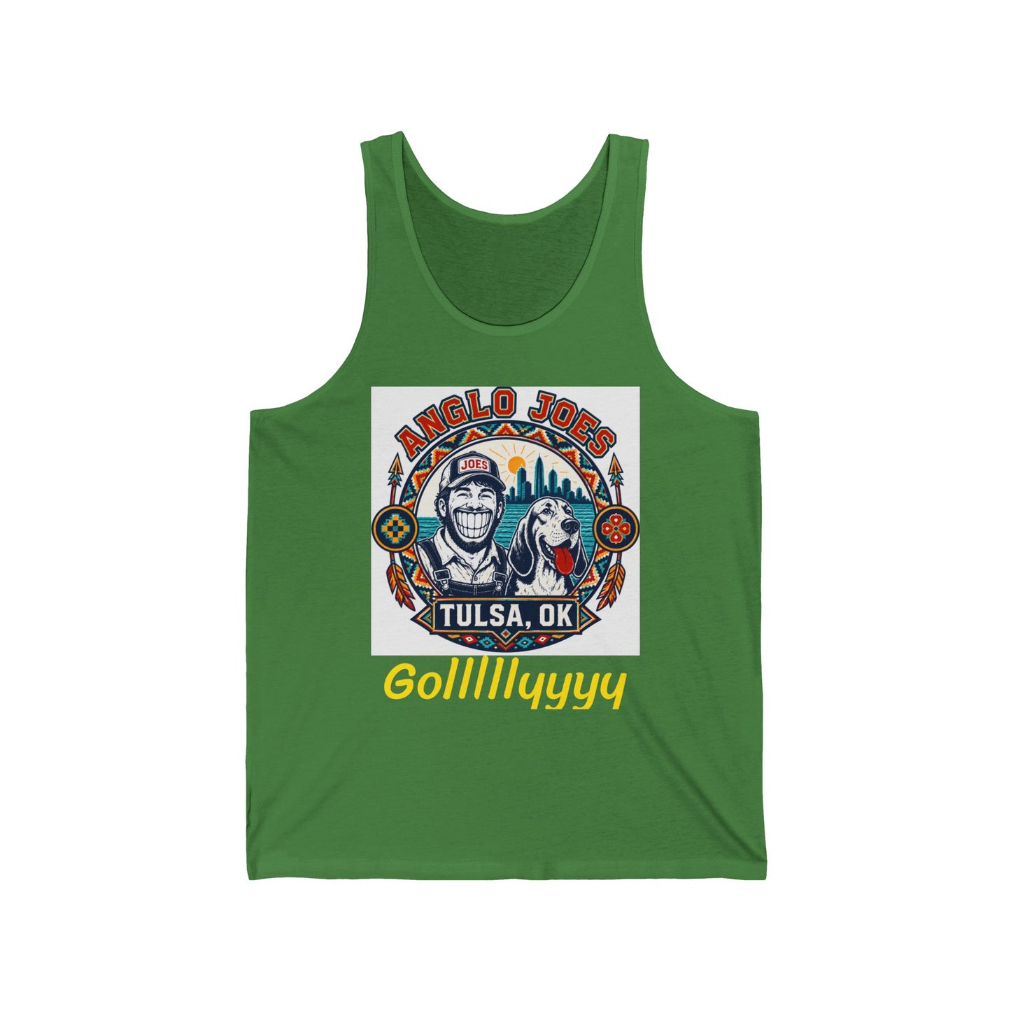 Anglo Joe's Tulsa, OK Fishing Tank Top — 'Gollllllyyyy' Retro Outdoor Tee
