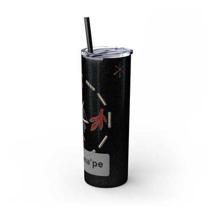 Delaware East Personalized 20oz Skinny Tumbler with Straw — Custom Name Tribal Crest Design