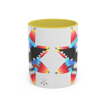 Onci  Eagle Star Ceramic Mug — Colorful Geometric Native-Inspired Coffee Cup (11oz, 15oz)