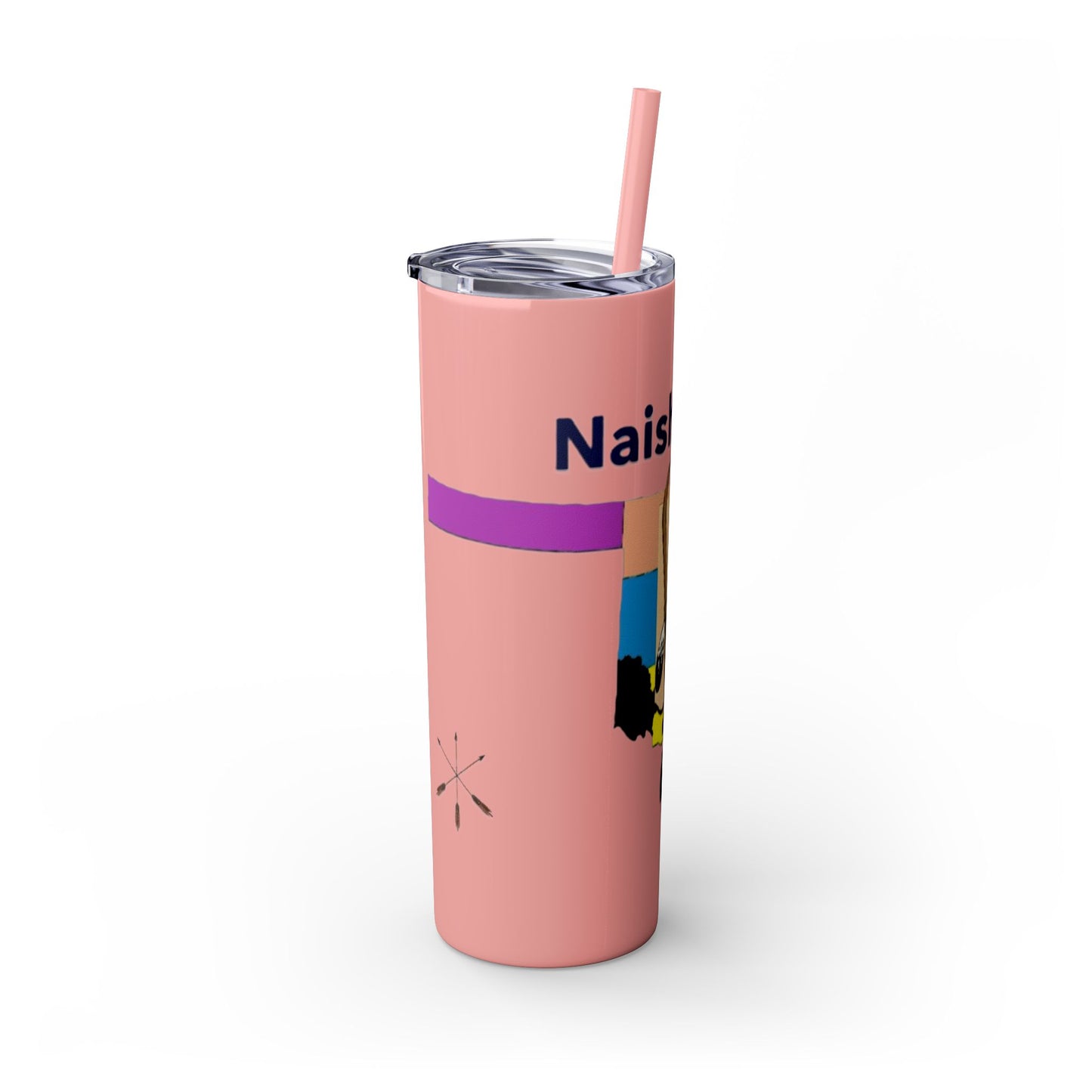 Apache 20oz Skinny Tumbler with Straw — Colorful Retro Design "Naishade"