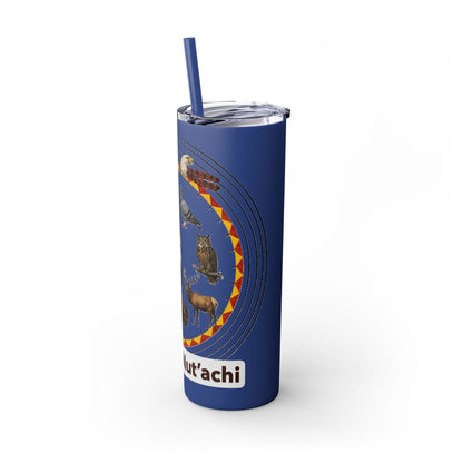 Otoe Missouria Native Animal Medicine Wheel 20oz Skinny Tumbler with Straw