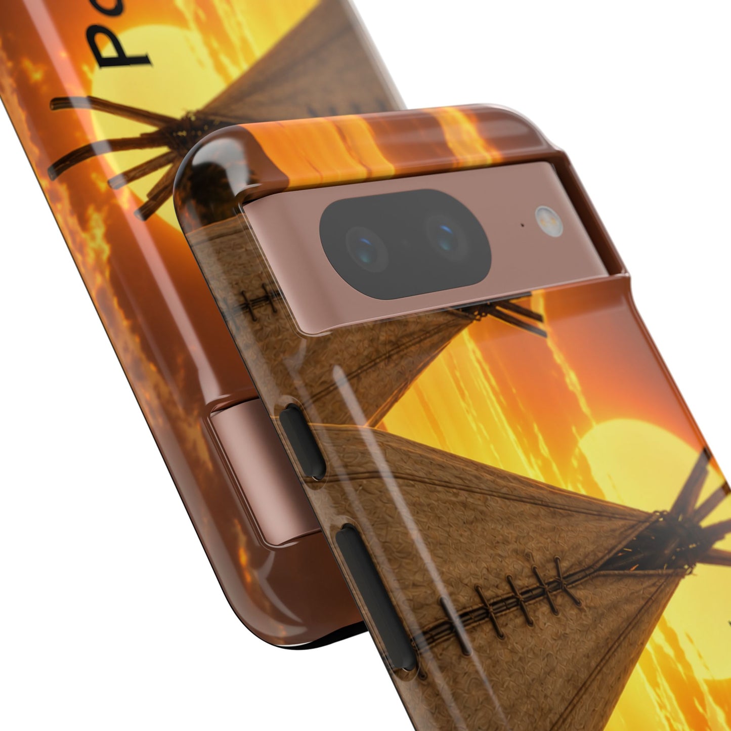 Ponca Sunset Tipi Phone Case — Personalized Native Teepee Landscape