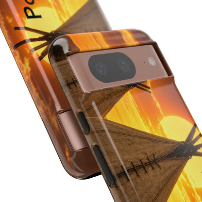 Ponca Sunset Tipi Phone Case — Personalized Native Teepee Landscape