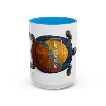 Delaware West Colorful Turtle Coffee Mug — Vibrant Hand-Painted Shell Design (11oz/15oz)