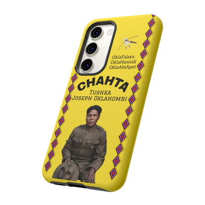 Chahta Tushka Joseph Oklahombi Yellow Phone Case — Native American Tribute Protective Cover