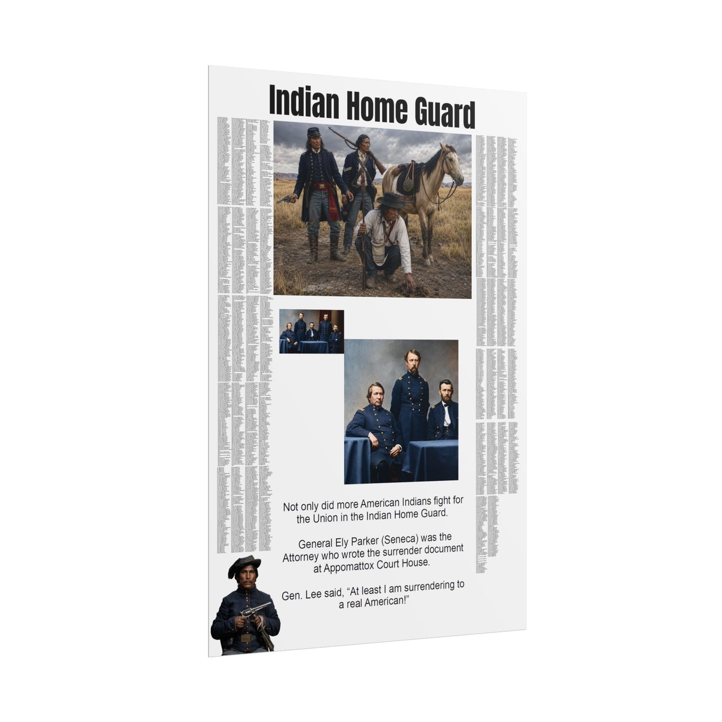 Indian Home Guard Historical Poster – Civil War Native American Tribute Rolled Poster