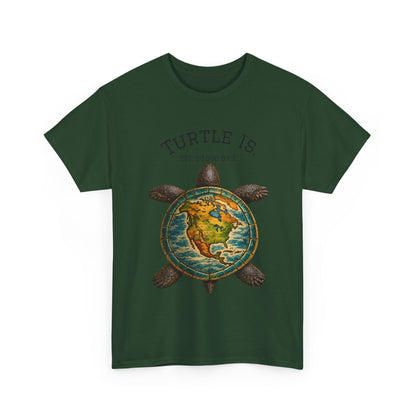 Turtle Globe Graphic Tee — "Turtle Is" Vintage Earth Turtle T-Shirt
