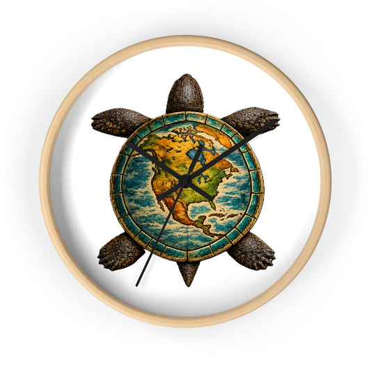 Turtle Globe Wall Clock — Nautical Coastal Decor for Ocean Lovers