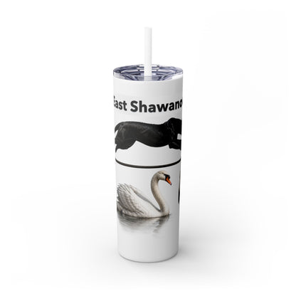 Shawnee East Skinny 20oz Tumbler with Straw — East Shawano River Swan & Otter Design