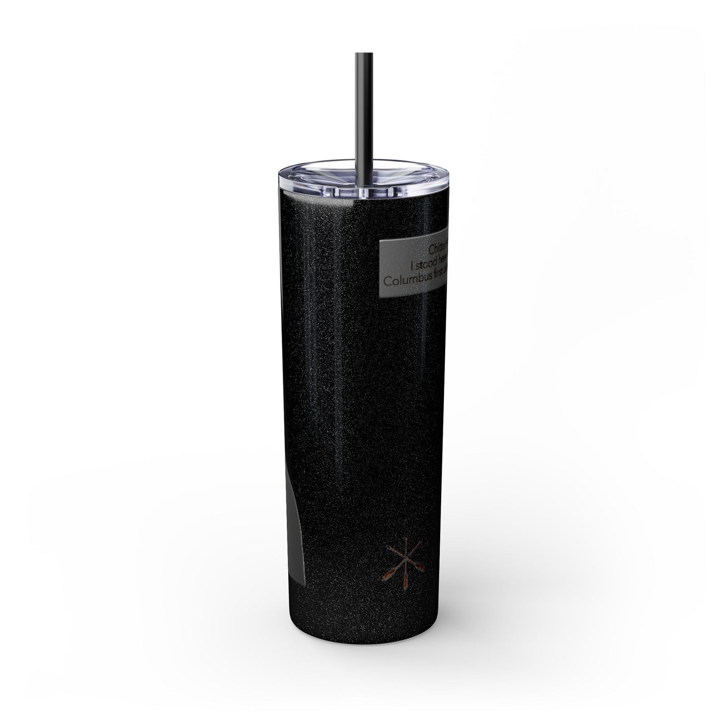 Chitto Harjo 20oz Skinny Tumbler with Classic Native American Portrait — Travel Straw Cup