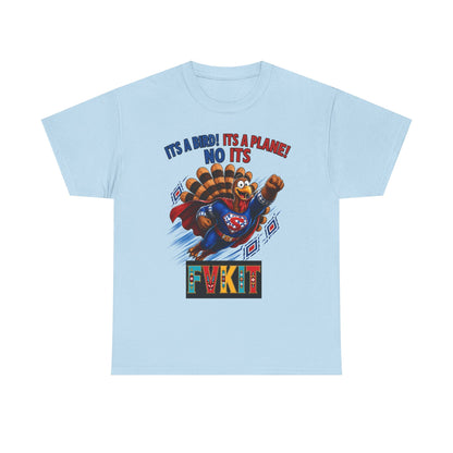 Turkey Superhero "It's a Bird! It's a Plane! No It's" with Arrow Back Print