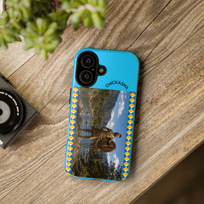 Chickasaw Tough Case — Native Warrior Phone Case with Scenic River Design