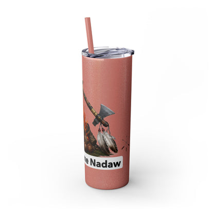 Pottawatomie Campfire Badge Skinny Tumbler 20oz — Badawadame Nation Design