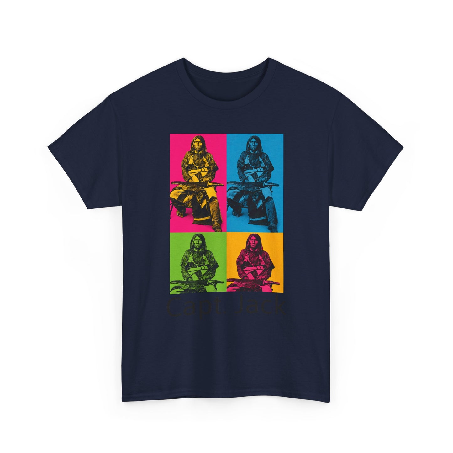 T-Shirt — Capt. Jack Pop-Art Portrait Tee with Arrow Back Print