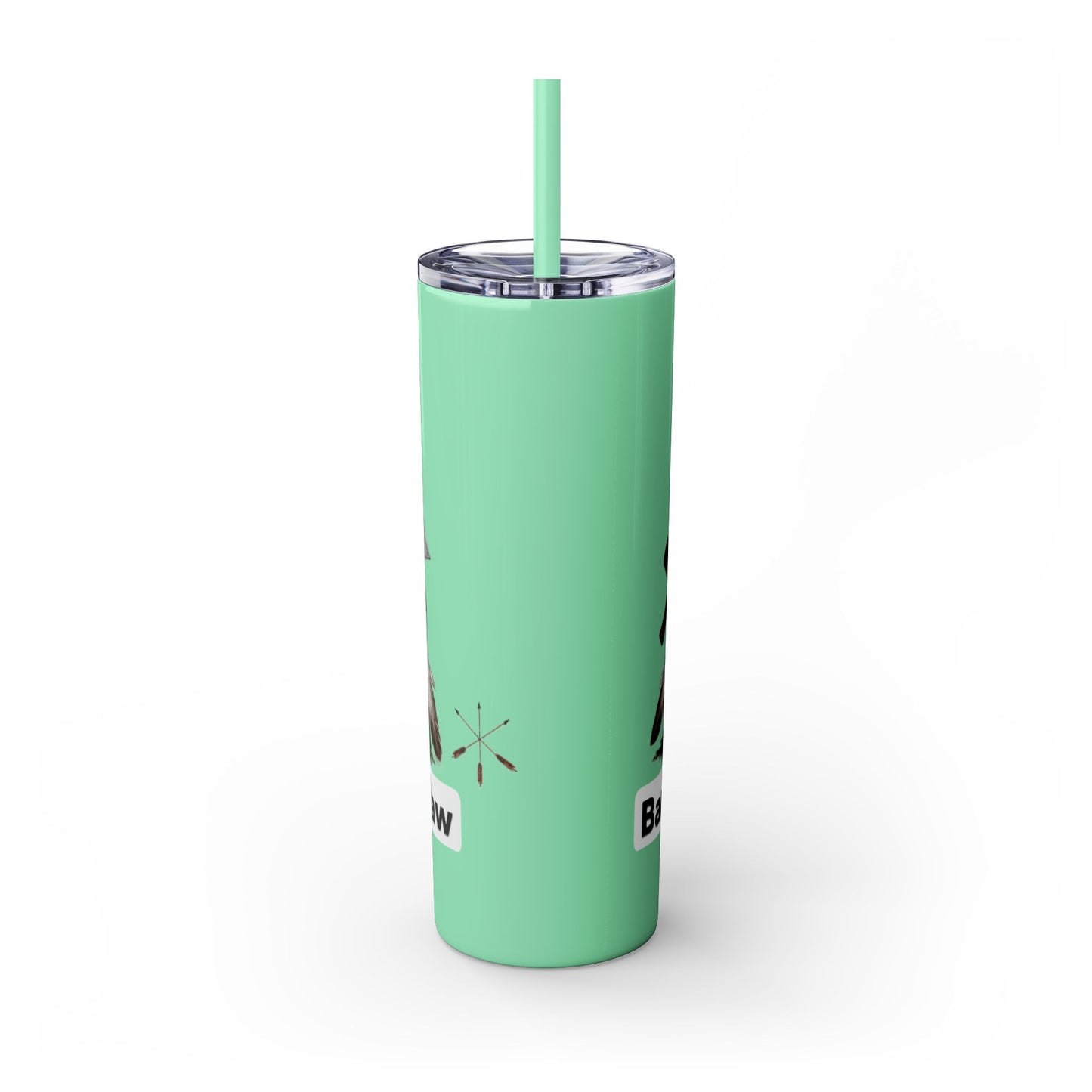 Pottawatomie Campfire Badge Skinny Tumbler 20oz — Badawadame Nation Design