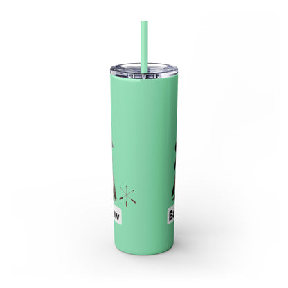 Pottawatomie Campfire Badge Skinny Tumbler 20oz — Badawadame Nation Design