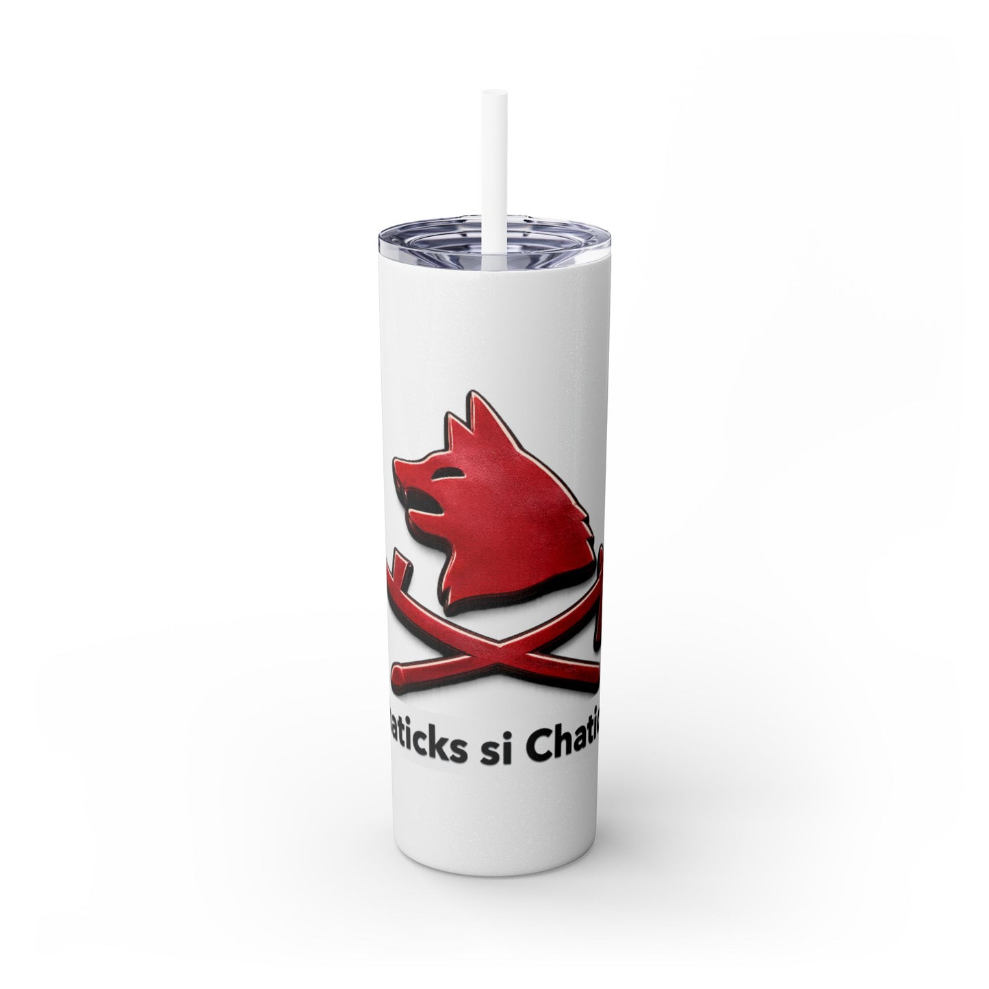 Pawnee Skinny Tumbler — Red Wolf Logo 20oz Insulated Tumbler with Straw