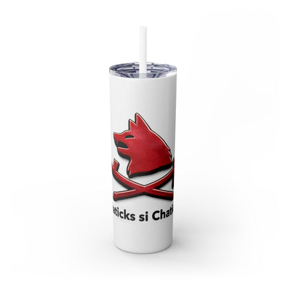 Pawnee Skinny Tumbler — Red Wolf Logo 20oz Insulated Tumbler with Straw