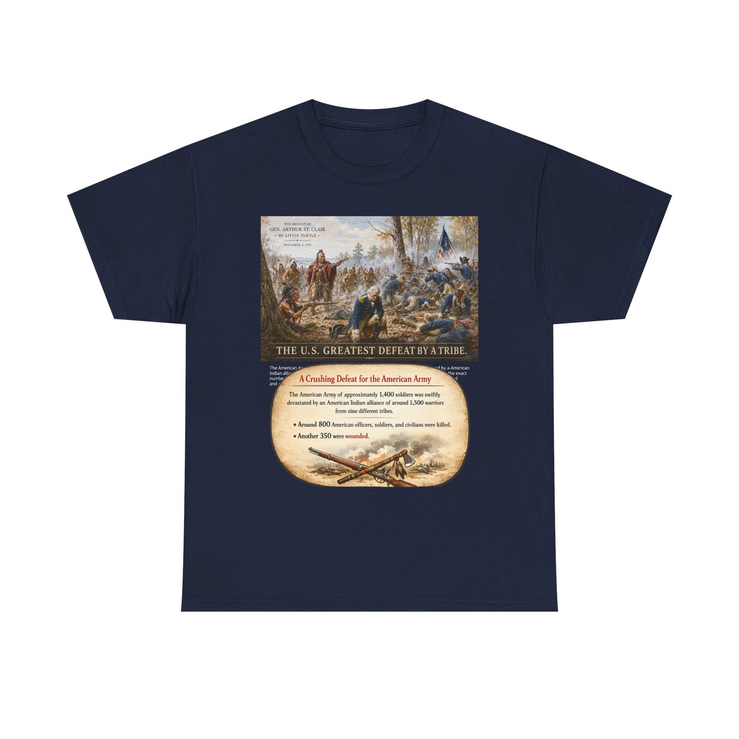 Chief Little Turtle Historical Battle Tee — "The U.S. Greatest Defeat by a Tribe" Cotton T-Shirt