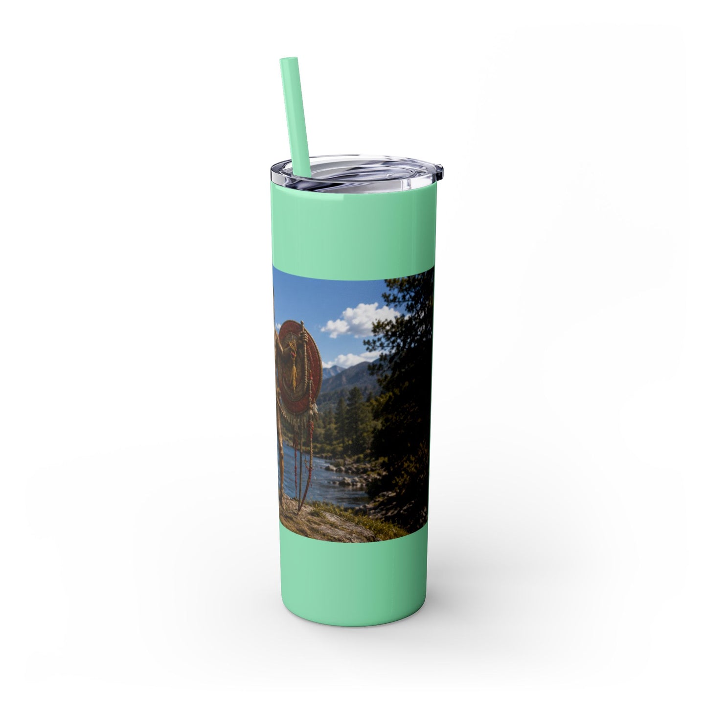 Chickasaw Skinny Tumbler with Straw, 20oz
