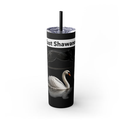 Shawnee East Skinny 20oz Tumbler with Straw — East Shawano River Swan & Otter Design