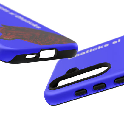 Pawnee Phone Case — Blue 'Chaticks si Chaticks' Wolf Logo Tough Case