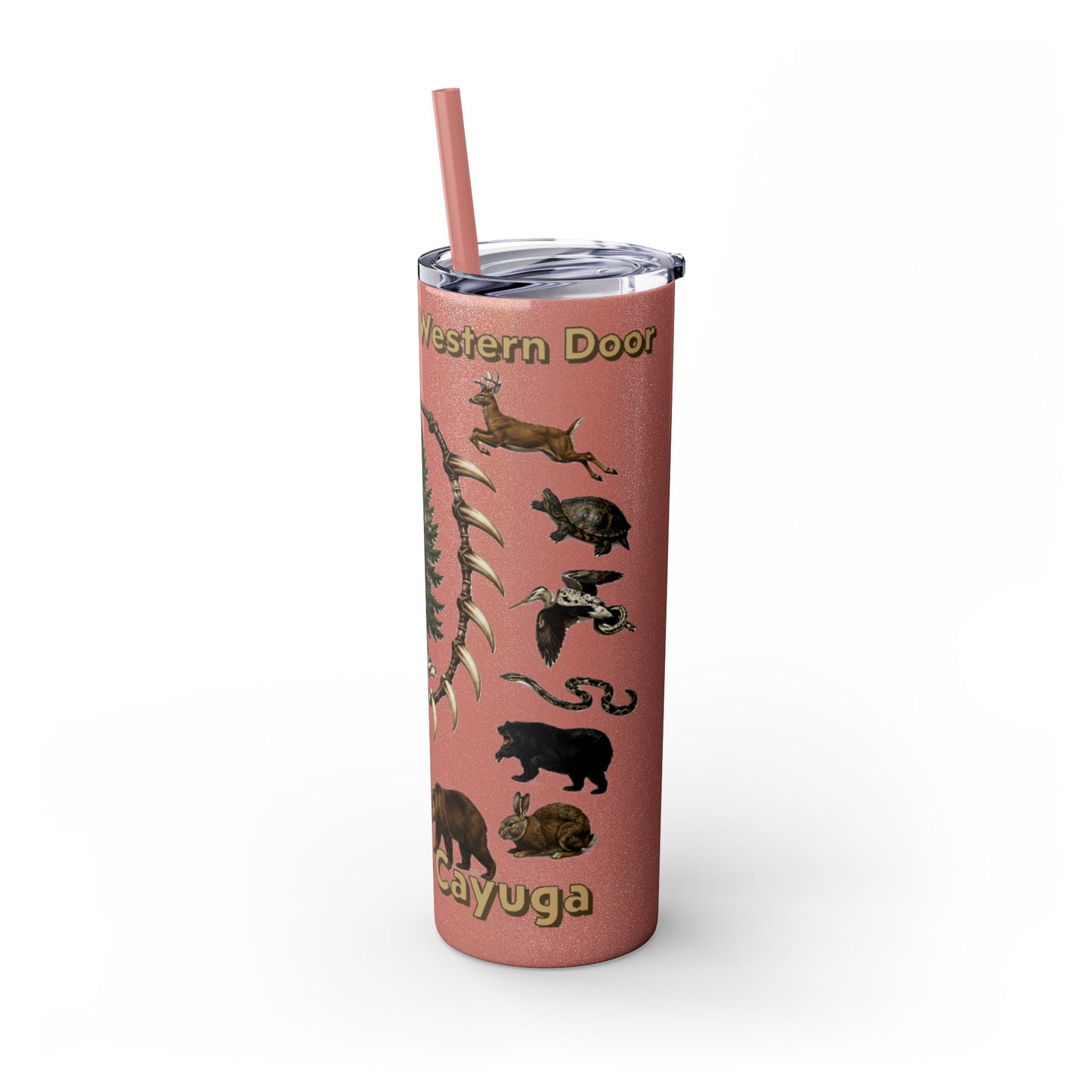 Seneca Cayuga Skinny Tumbler with Straw, 20oz