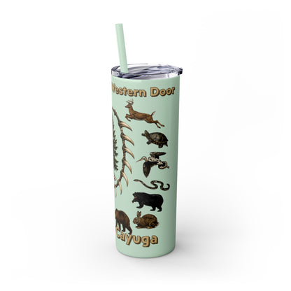 Seneca Cayuga Skinny Tumbler with Straw, 20oz