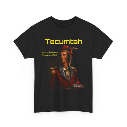 Tecumtah Native American Portrait T‑Shirt — Mvskoke Mom/Shawnee Dad Heritage Tee