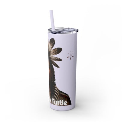 Miami 20oz Skinny Tumbler with Straw — Native Chief Portrait Travel Cup