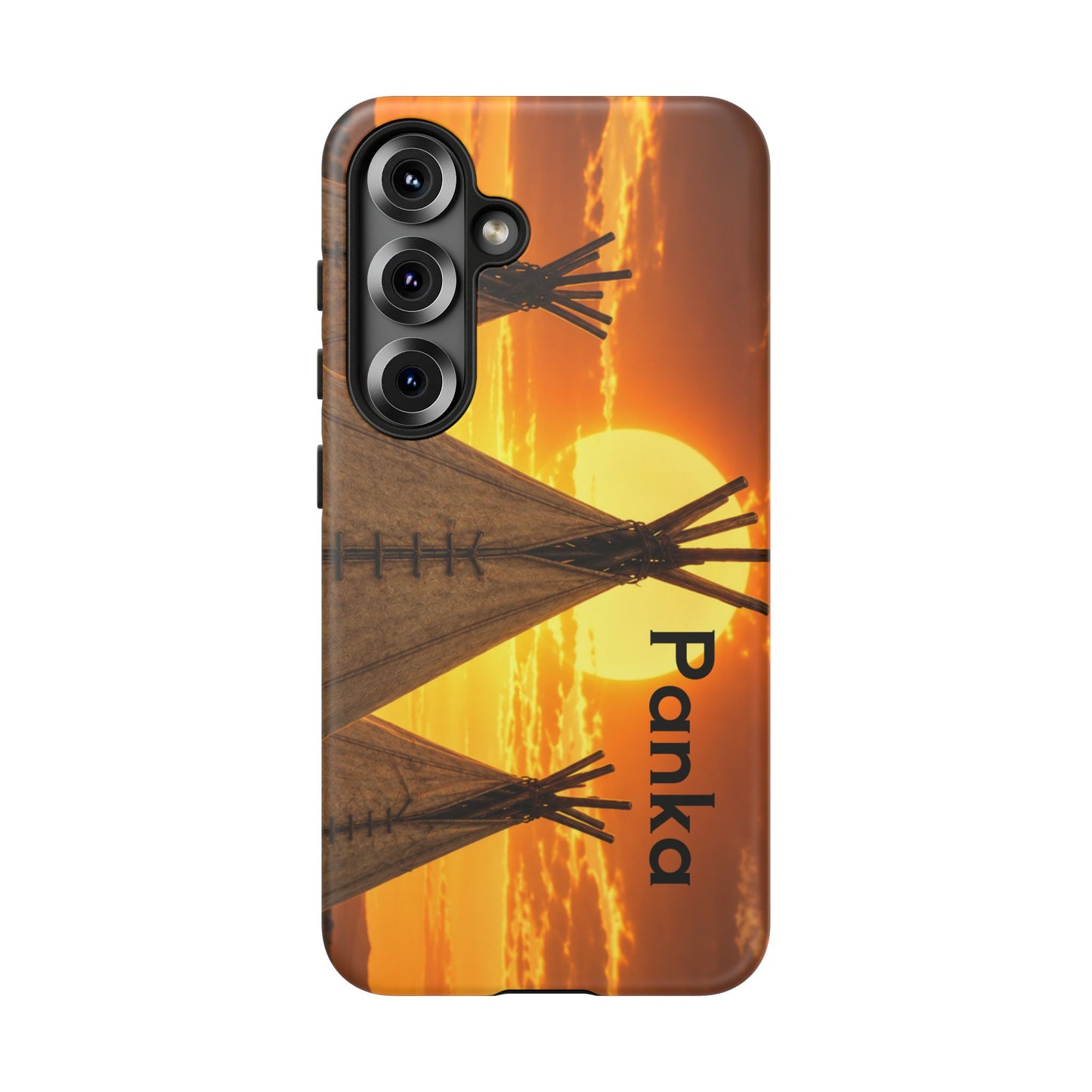 Ponca Sunset Tipi Phone Case — Personalized Native Teepee Landscape